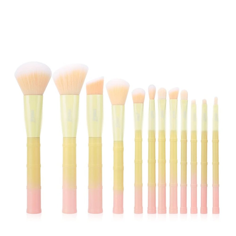 12pcs Makeup Brushes Set Powder Foundation Eyeshadow Make Up Brushes Plastic Handle Synthetic Hair