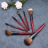 7 Pcs/set Red Makeup Brushes Set For Foundation Powder Blush Eyeshadow Lip Make Up Brush Multi-functional Beauty Tools view 4