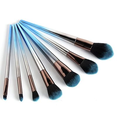 7Pcs Rhombic Cosmetic Brush Set Grey- Gradient Color Makeup Brushing Tools Eyeshadow Flat Kabuki Blending