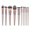 10pcs Champagne Makeup Brushes Set for Cosmetic Foundation Powder Blush Eyeshadow Kabuki Blending Make Up Brush Beauty Tool view 1