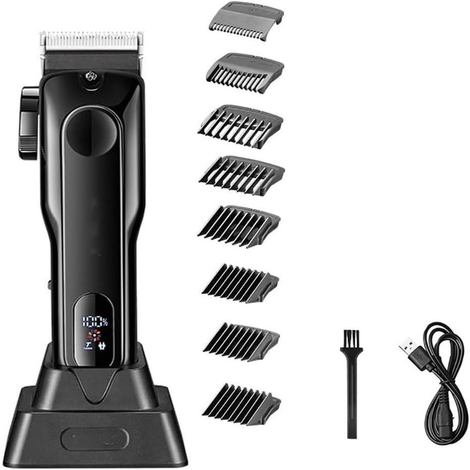 YHNNH Men's All-Metal Professional Hair Clipper, Rechargeable Beard Trimmer, Electric Hair Clipper