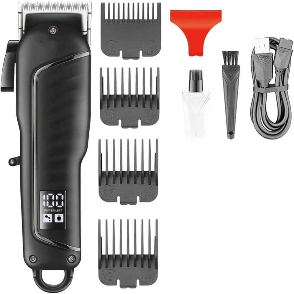 YHNNH Hair Cutting Tool, Clipper Adjustable Trimmer Electric Haircut Cordless Machine Digital Display Clippers for Men