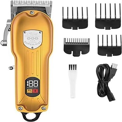 YHNNH Hairdressing Tools, Electric Hair Clippers, Men's Beard Trimmers, Rechargeable Hair Clippers(Yellow)