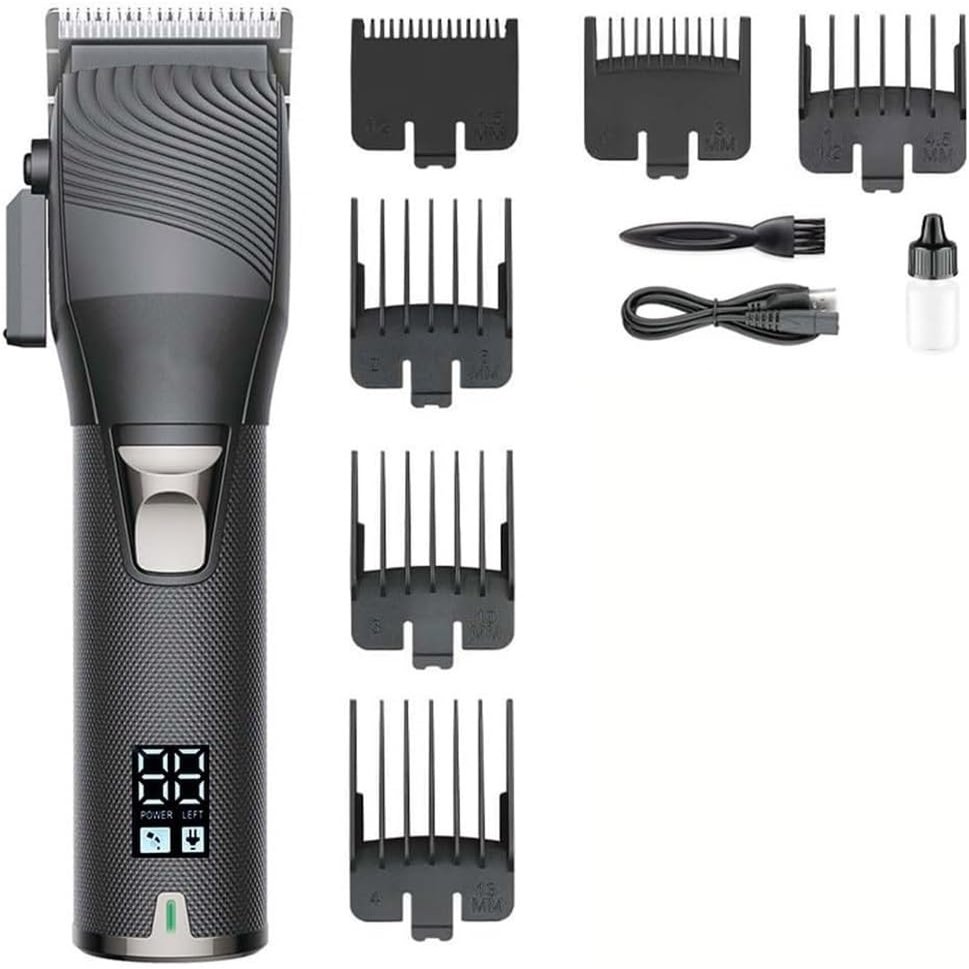 YHNNH Men's Hairdressing Tools, Professional Electric Hair Clippers, Rechargeable Hair Clippers, Electric Pomade Clippers(Silver)