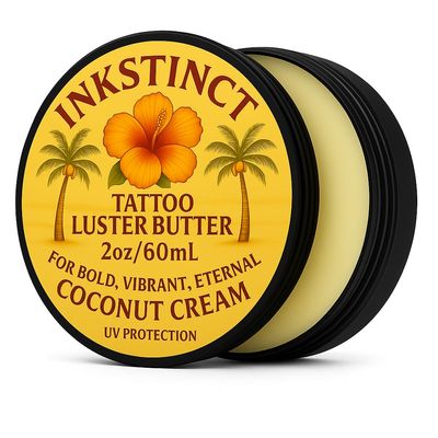 Inkstinct Tattoo Balm Luster Butter Tattoo Aftercare Coconut Cream (2oz)