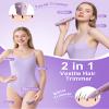 VEGITERIA Electric Razors for Women 2 in 1 Bikini Trimmer for Women Cordless Dry/Wet Use Electric Shaver for Pubic Hair, Armpit, Facail Hair Removal, Waterproof Pearl Purple view 2