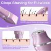 VEGITERIA Electric Razors for Women 2 in 1 Bikini Trimmer for Women Cordless Dry/Wet Use Electric Shaver for Pubic Hair, Armpit, Facail Hair Removal, Waterproof Pearl Purple view 3