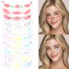 10Pcs Christmas Face Glitter Freckles, Colorful Snowflake Stickers Temporary Tattoos, Waterproof Sparkle Makeup Patches for Winter Birthday Christmas Party Favors Freckle Makeup view 1