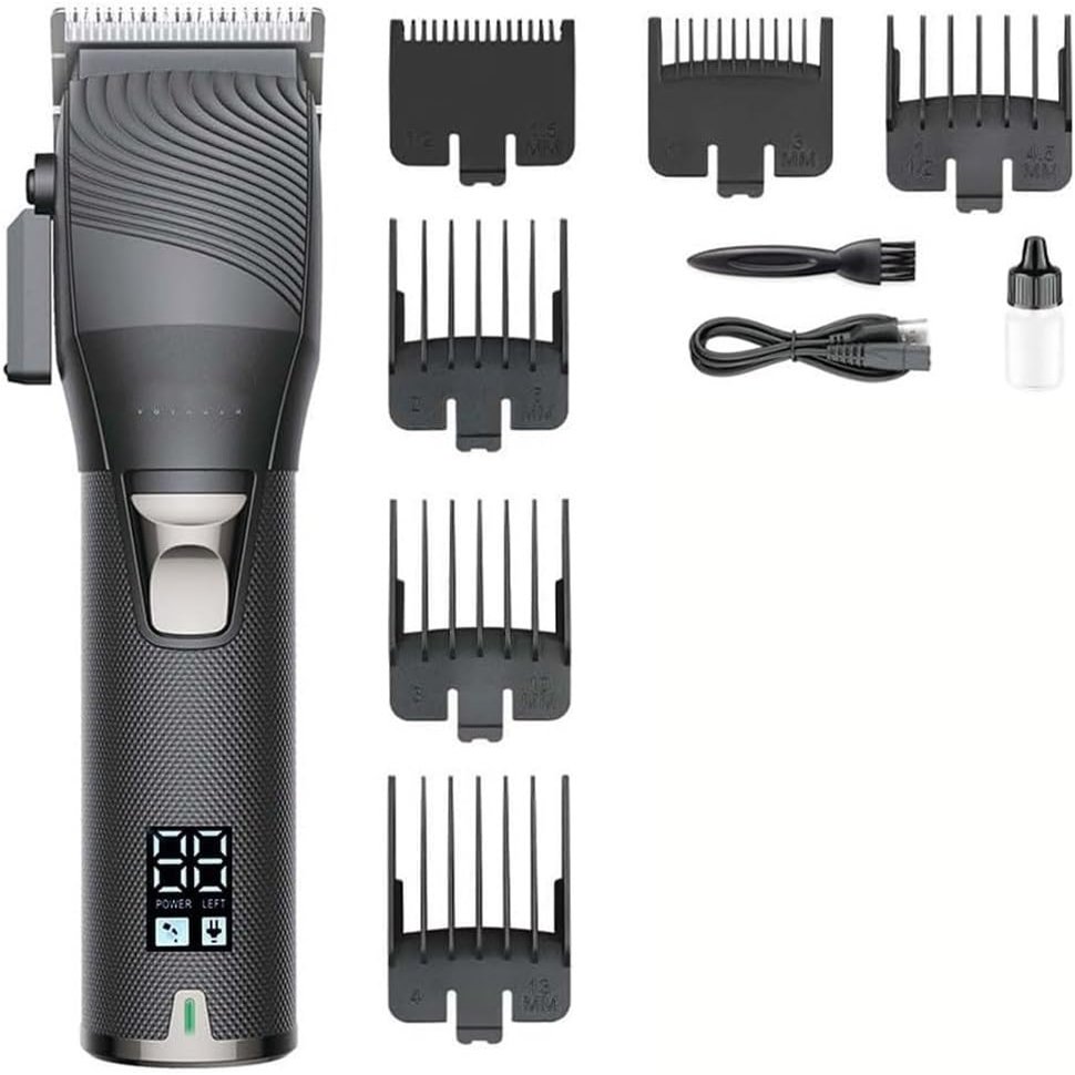 YHNNH Hair Cutting Tool, Trimmer Machine Rechargeable Clipper Professional Electric Haircut Cordless for Men(Black)