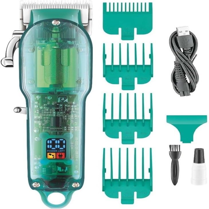 YHNNH Hair Cutting Tool, Clipper Trimmer Profesional Beard Machine Haircut Transparent for Men