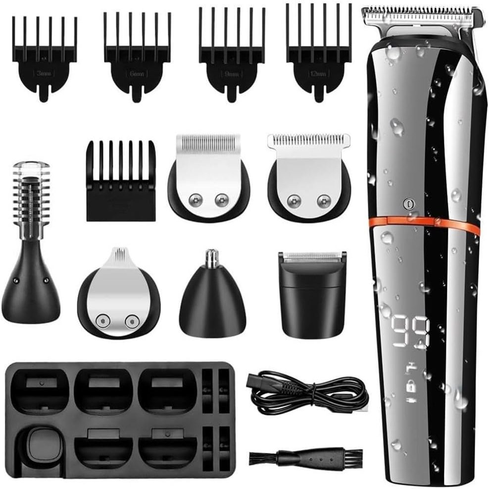 Hair Cutting Tool, Professional 6 in 1 Clippers for Men Beard Trimmer Razor Shaver Nose Grooming Kit Washable