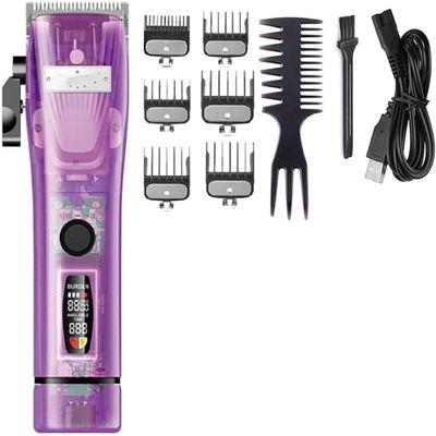 YHNNH Hair Cutting Tool, Professional Hair Trimmer for Men Rechargeable Cordless Hair Clipper Barber Shop Electric Haircut Machine Adjustable(Purple)