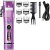 YHNNH Hair Cutting Tool, Professional Hair Trimmer for Men Rechargeable Cordless Hair Clipper Barber Shop Electric Haircut Machine Adjustable(Purple) view 1