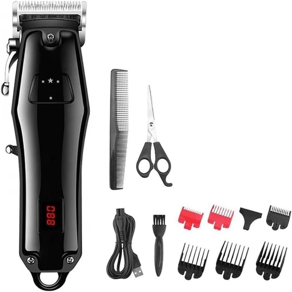 YHNNH Hair Cutting Tool, Adjustable Electric Clipper Professional Cordless Beard Trimmer Barber Haircut Machine Rechargeable