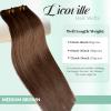 Sew in Hair Extensions Human Hair Bundles Brown Weft Hair Extensions 16 Inch 100G Full Head Hand Tied Extensions Real Human Hair Wefts Sew in Weave Bundles #4 Medium Brown view 2