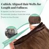Sew in Hair Extensions Human Hair Bundles Brown Weft Hair Extensions 16 Inch 100G Full Head Hand Tied Extensions Real Human Hair Wefts Sew in Weave Bundles #4 Medium Brown view 4