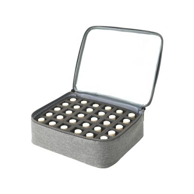Pjeghbvop Portable Nails Polished Storage Box 30 Holes Carrying Case With Clear Easy Access For Essential Oils And Manicure Portable Makeup Bag