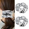 2Pcs Sliver Silky Hair Scrunchies Spring Glossy Scrunchies Large Fashion Elastic Hair Tie for Women Girl Hair Accessories Birthday Christmas Party Festival Gift Supplies (sliver) view 1