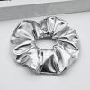 2Pcs Sliver Silky Hair Scrunchies Spring Glossy Scrunchies Large Fashion Elastic Hair Tie for Women Girl Hair Accessories Birthday Christmas Party Festival Gift Supplies (sliver) view 2