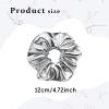 2Pcs Sliver Silky Hair Scrunchies Spring Glossy Scrunchies Large Fashion Elastic Hair Tie for Women Girl Hair Accessories Birthday Christmas Party Festival Gift Supplies (sliver) view 4