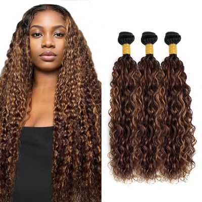 300g 30 32 34 inch Chocolate Brown Bundles Human Hair Ombre Highlight Bundles LadrXadr P430 Water Wave Bundle 3 Tone 300g