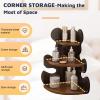 ACJSDGL 3-Tier Small Corner Shelf Stand - Cute Bear Shape Dark Brown shape Acrylic Frame Countertop Organizer for Living Room Bedroom Office Children's Room view 3