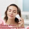 Face Brushes for Cleansing - 2.8 Inch Double-Ended Silicone Beauty Supplies | Facial Scrub Brush,for Home Bath Time Travel Vacation Hotel Daily Night Morning Work view 2