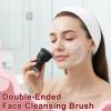 Face Wash Brush | Double-Ended 2.8 Inch Silicone Cleansing Tool | Facial Scrub Brush - for Home Bath Time Travel Vacation Hotel Daily Night Morning Work view 2