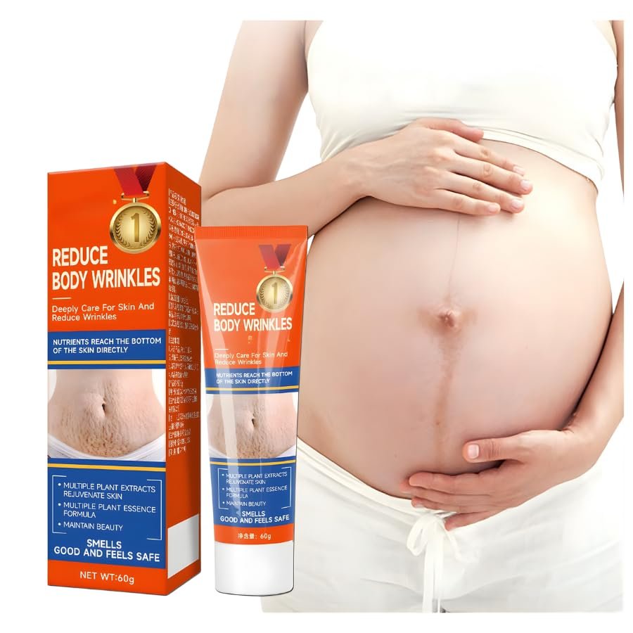 Anti-Wrinkle Body Cream for Pregnancy, Maternity Stretch Mark Prevention, Plant Extract Formula, 60g Firming Skin Care Treatment