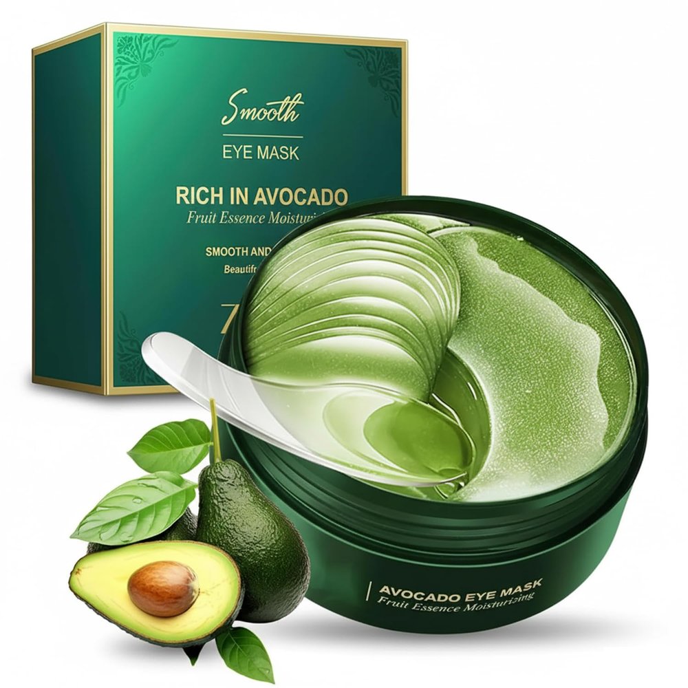 Eakroo 60 PCS Avocado Under Eye Patches, Eye Masks for Dark Circles and Puffiness, Moisturizing Eye Mask Skincare, Eye Patches for Women, Improving Eye Skin Dryness, Reduce Fine Lines and Wrinkles