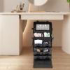 HUYSCVUI Professional Soft Sided Makeup Case Trolley,Rolling Makeup Case With 8 Removable Drawers, Large Capacity Cosmetic Trolley On Wheels, Mobile Makeup Organizer For Artists, Hairstylists,Black view 4