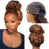 Daules Hidden Strap 360 Lace Frontal Human Hair Wigs P4/27 Deep Wave Ombre Highlight HD Transparnet 360 Full Lace Frontal Wig Deep Curly Pre Plucked with Baby Hair Bleached Konts 180% Density 28 Inch view 1