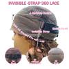 Daules Hidden Strap 360 Lace Frontal Human Hair Wigs P4/27 Deep Wave Ombre Highlight HD Transparnet 360 Full Lace Frontal Wig Deep Curly Pre Plucked with Baby Hair Bleached Konts 180% Density 28 Inch view 3