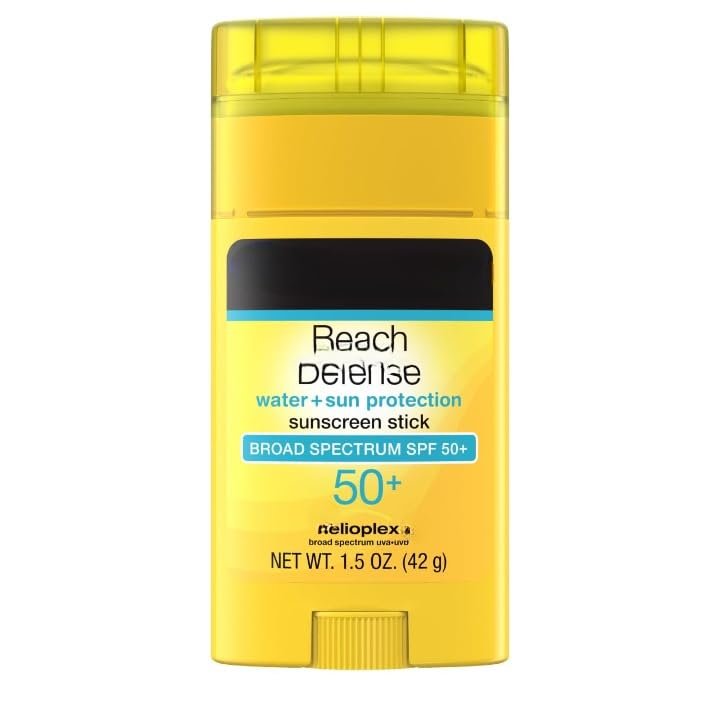 Beach Defense Water and Sun Protection Sunscreen Stick, Broad Spectrum SPF 50+, Face and Body, 1.5 oz
