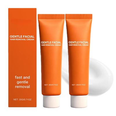 2PCS Gentle Hair Removal Cream for Face Reduces Hormonal Hair Growth at the Root, Smooth & Clear Skin, Gentle Formula for Sensitive Skin Say Goodbye to Stubborn Facial Hair