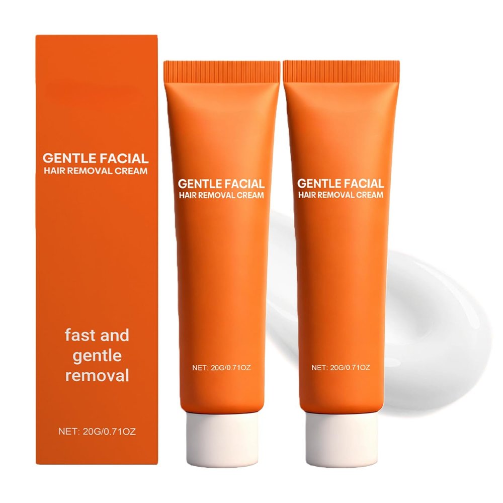 2PCS Gentle Hair Removal Cream for Face Reduces Hormonal Hair Growth at the Root, Smooth & Clear Skin, Gentle Formula for Sensitive Skin Say Goodbye to Stubborn Facial Hair