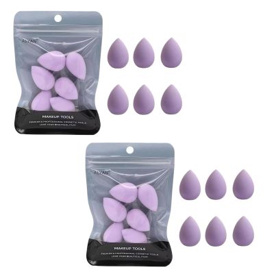 12 PCS Mini Makeup Sponge Small Beauty Sponge Blender Set for Foundation, Powder, Concealer Highlight,and Eye Shadow, Purple