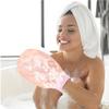 Unomor Exfoliating Shower Gloves for Women Skin-friendly Soft Bathing Mitt with Fine Texture for Deep Cleansing and Dead Skin Removal Portable Lightweight Body Scrubber for Comfortable view 4