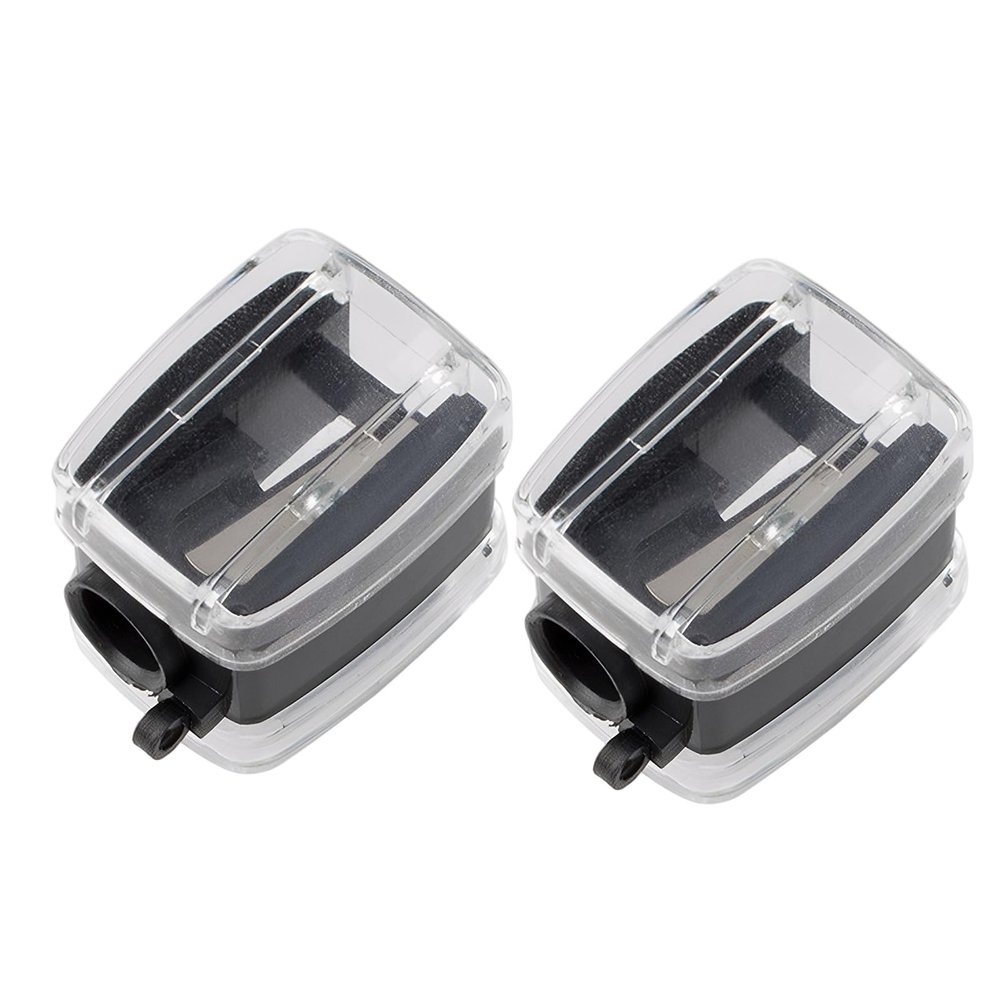 Portable Makeup Pencil Sharpener for Lip Liner Eyebrow Pencils Single Hole with Clear Lid Beauty