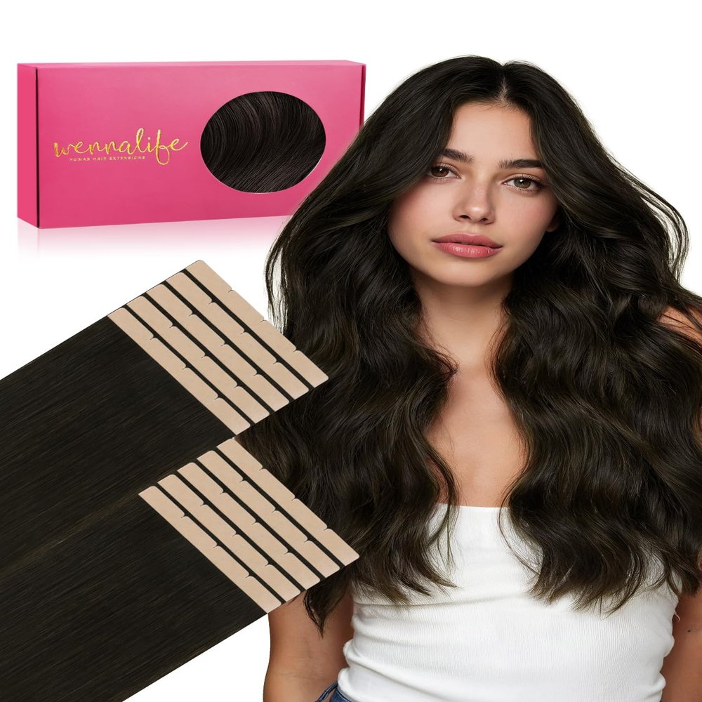 WENNALIFE 3.15 inch Wide Tape in Hair Extensions Human Hair, Tape in Weft