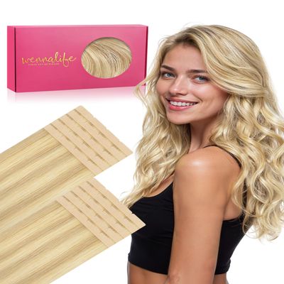 WENNALIFE 3.15 inch Wide Tape in Hair Extensions Human Hair, Tape in Weft