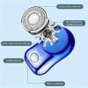 Portable Comfort Mini USB Rechargeable Shaver, Electric Beard Razor for Men, Wet & Dry for Home, Office, Car, Business Travel, Beard Care Machine, Multifunctional Hair Shaver (Blue) view 2