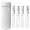 4 in 1 Travel Bottles for Toiletries - Refillable, Leak Proof, Portable Containers for Shampoo Lotion Conditioner Cream - Transparent with Scale and Label - for Business Trips Gym Camping (White) view 1
