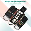 OTVEE Makeup Bag Toiletry Bag Large 3 Compartments Red Xmas Wonderland Travel Cosmetic Bag with Makeup Brush Slots Portable Makeup Case for Women Men Boys Girls view 4