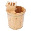 DUSNDULR Wooden Footbath Bucket, 15.75 Inch Deep Foot Bath Basin Pedicure Bowl Soaking Tub with Lid & Stool for Home Spa Massage Sauna view 4