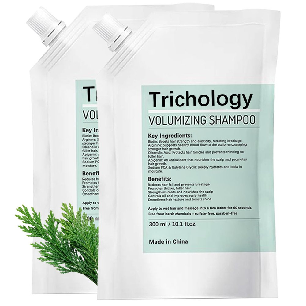 Anti-Hair Fall Trichology Shampoo & Less Shedding Volumizing Shampoo with Biotin, Arginine & Oleanolic Acid for Hair Loss, Thinning, Hair Growth, Oil Control & Scalp Nourishment  300ML