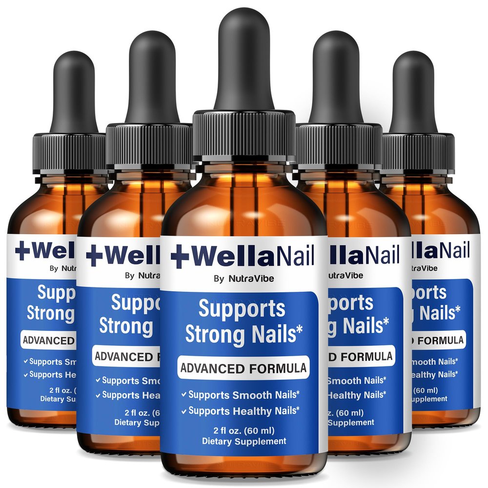 (5 Pack) WellaNail Drops  Premium Nail & Foot Care Formula with Natural Ingredients | Supports Healthy Nails, Toenails & Hydration | Easy-to-Use Dropper, Official Wella Nail Reviews (150 Servings)