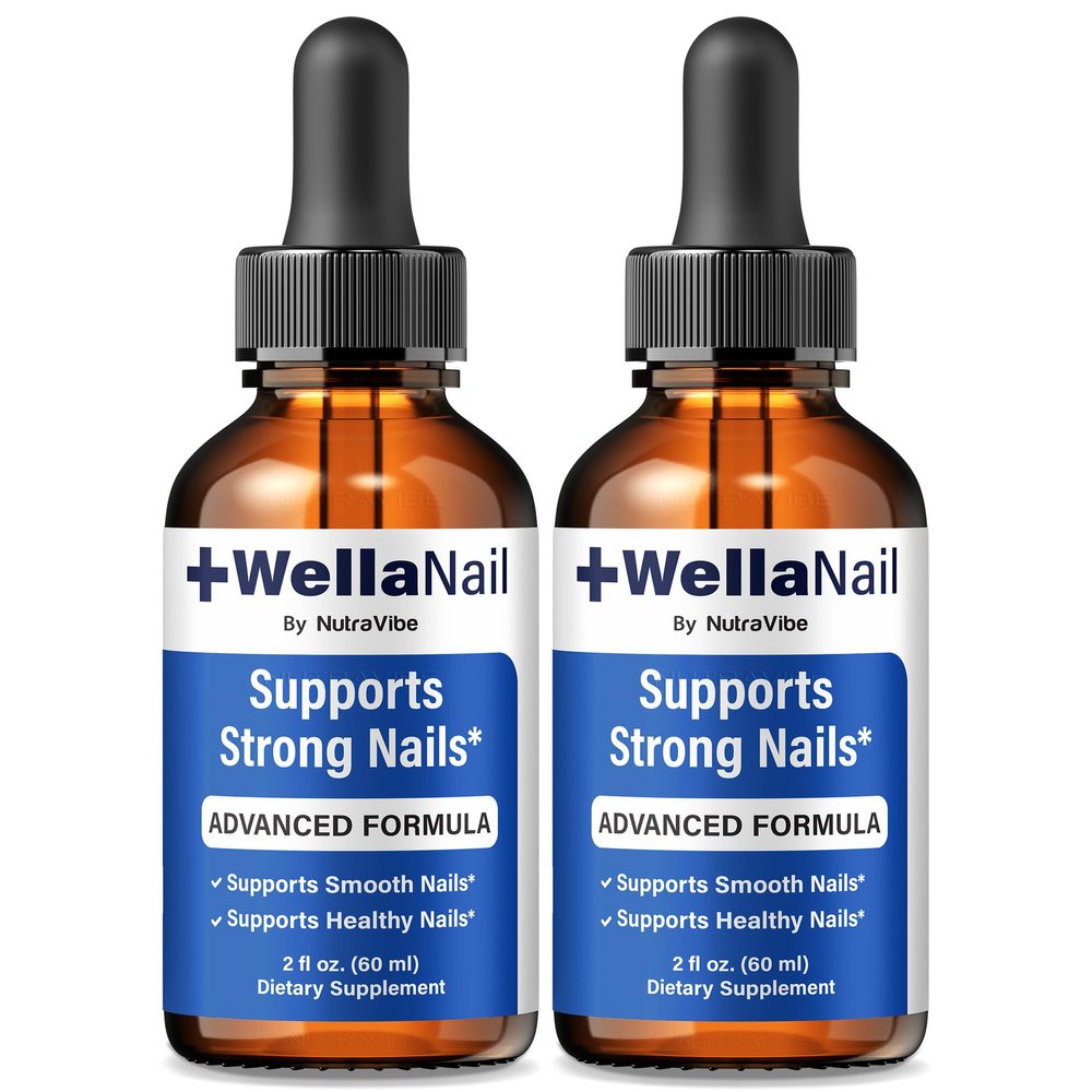 (2 Pack) WellaNail Drops  Premium Nail & Foot Care Formula with Natural Ingredients | Supports Healthy Nails, Toenails & Hydration | Easy-to-Use Dropper, Official Wella Nail Reviews (60 Servings)