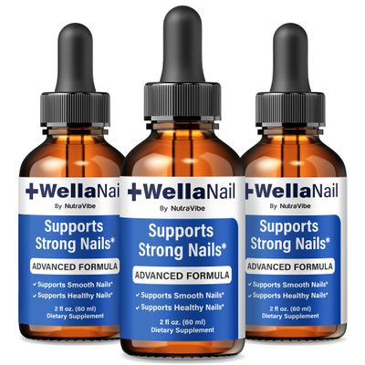 (3 Pack) WellaNail Drops  Premium Nail & Foot Care Formula with Natural Ingredients | Supports Healthy Nails, Toenails & Hydration | Easy-to-Use Dropper, Official Wella Nail Reviews (90 Servings)
