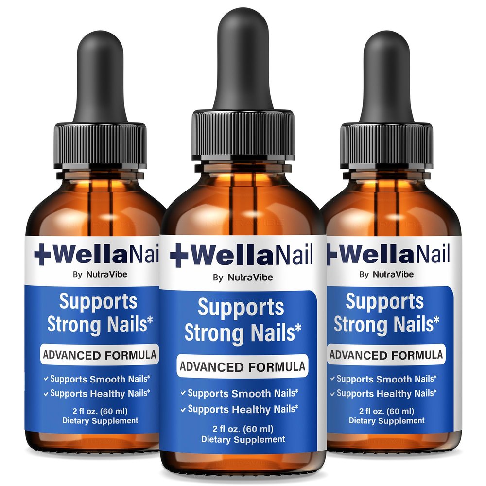 (3 Pack) WellaNail Drops  Premium Nail & Foot Care Formula with Natural Ingredients | Supports Healthy Nails, Toenails & Hydration | Easy-to-Use Dropper, Official Wella Nail Reviews (90 Servings)